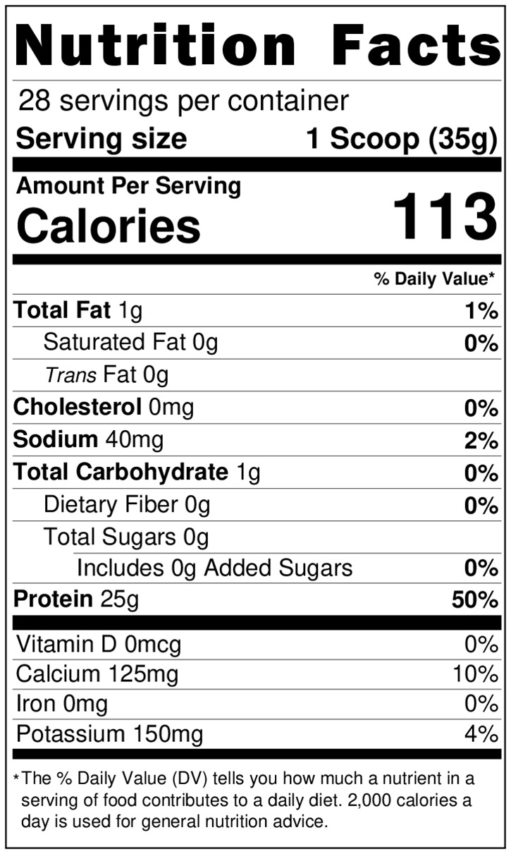 thai milk tea iso nutrition label