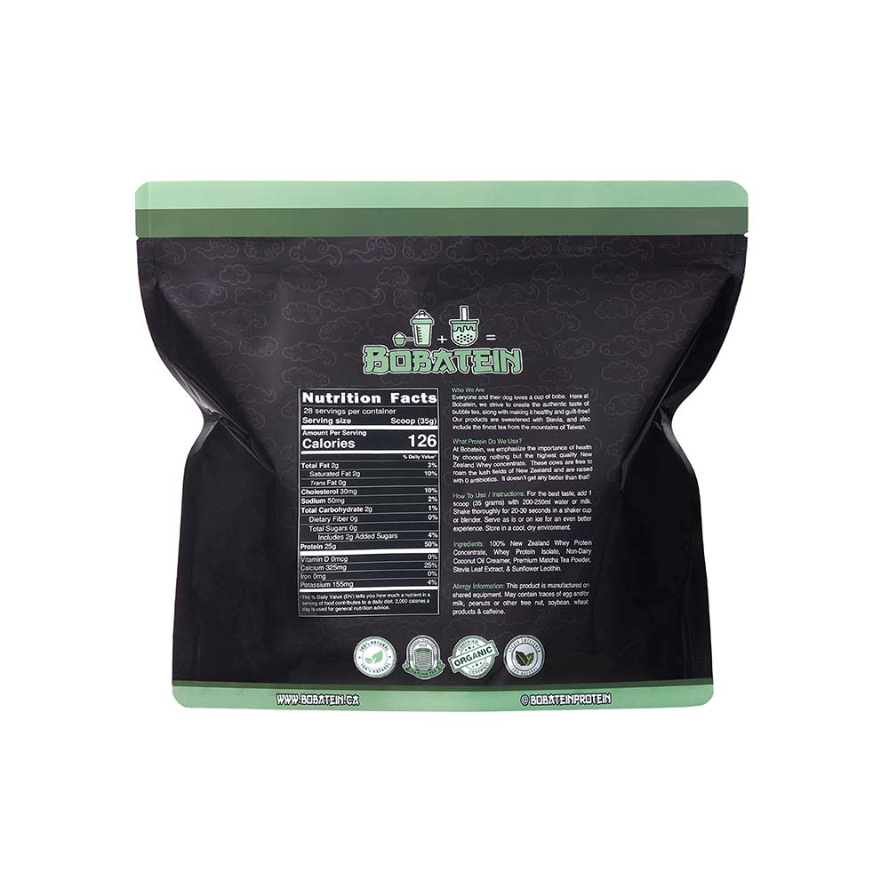 bobatein matcha milk tea back